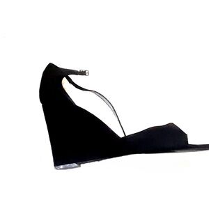 Vintage Max De Carlo Black Suede Wedges